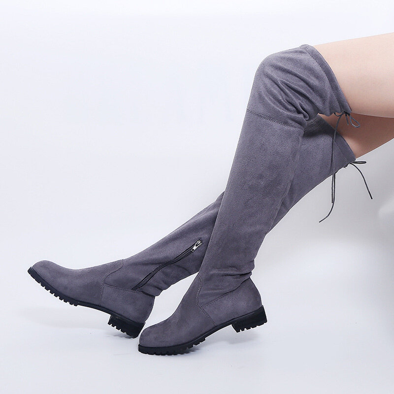 Black Sexy Thigh High Boots Women Female Shoes Suede Long Women Boots Winter Fashion Over The Knee Boots Winter Shoes Plus Size