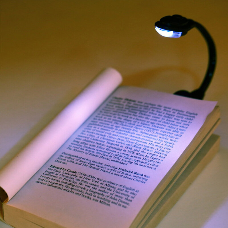 Luz Led de libro con Clip para viaje, lámpara de lectura de libros, luz LED para lámpara brillante, Flexible, Mini