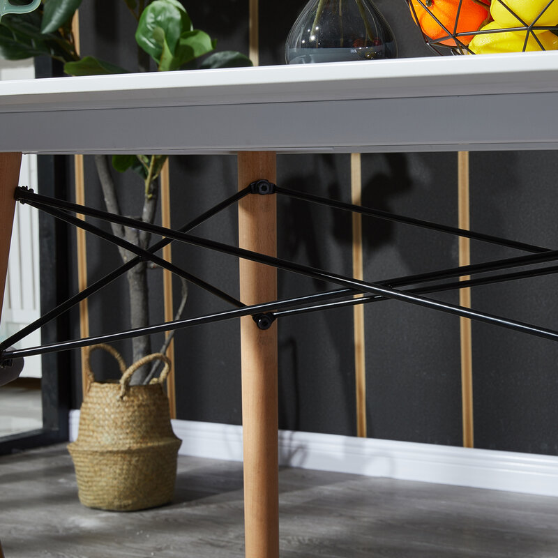 Eettafel Hout Moderne Rechthoek Voor Keuken Woonkamer Eetkamer Slaapkamer Kantoor Appartement, Zwart/Wit, 110x70x73cm