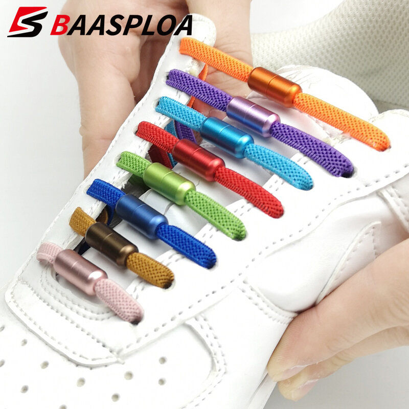 Шнурки для обуви Baasploa, плоские, эластичные, без завязывания, кроссовки с шнурками