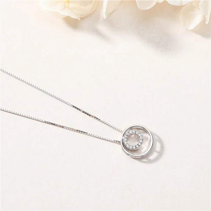 Sodrov simples colar círculo geométrico 925 prata esterlina prata colares 925 para mulher