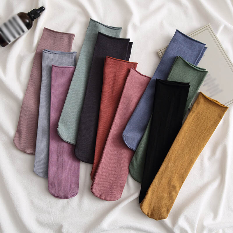 Calcetines largos de algodón para mujer, calcetín de moda de mujer, desodorante, cómodo, transpirable, con movimiento