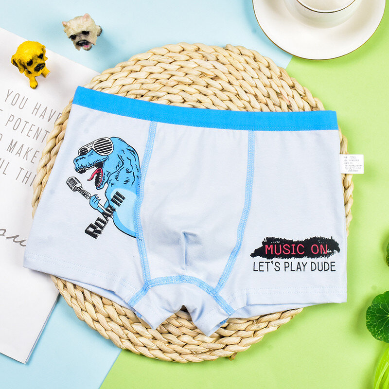 5Pcs/Lot Soft Cotton Kids Boys Underwear Cartoon Dinosaur Children'S Boxer Briefs Handsome Panties Baby Underpants 2-13y