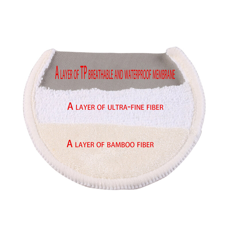 Comoda pasta anti-galattorrea lavabile in fibra di bambù a tre strati per donne in gravidanza