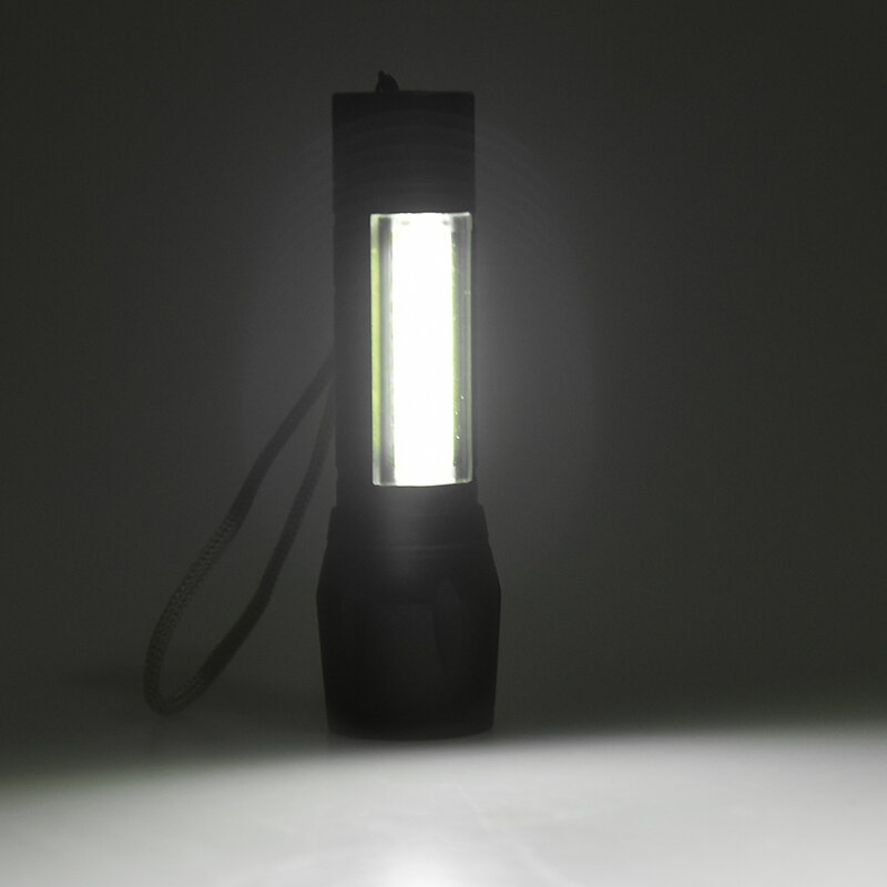 Przenośna latarka Q5 COB LED wodoodporna Zoomable Tactical USB ładowalna latarnia kempingowa latarka z regulacją ostrości lampa światła lampki nocne