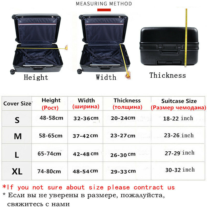 Funda de maleta de funda protectora para maletas gruesa, accesorios de viaje, cubierta de equipaje elástica, aplicable a maleta de 18-32 pulgadas