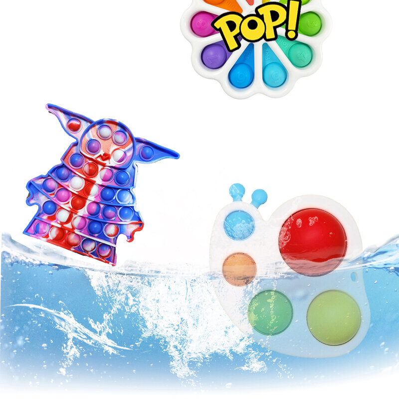 4 Pack Rainbow Bubbles Sensory Fidget ของเล่นชุด Poppers กับความเครียดบรรเทาเด็กและผู้ใหญ่