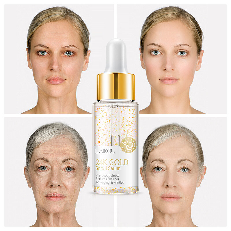 24k ouro creme de rosto clareamento hidratante clarear reduzir linhas finas caracol soro anti-envelhecimento pele facial natural