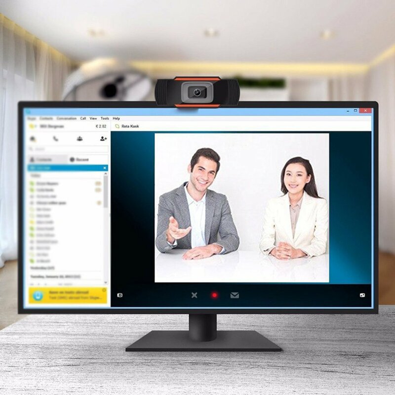 Webcam hd com microfone para computadores, câmera para pc desktop com rotação, 1080p, 720p ou 480p, gravação de vídeo