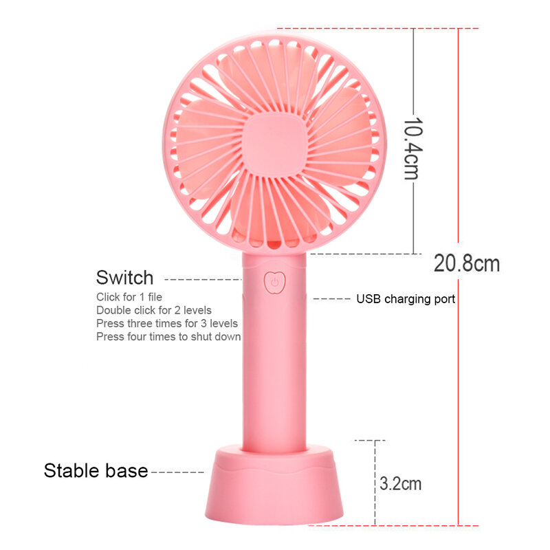 Handheld USB Mini Fan Wind Power Ultra-Quiet and Convenient Portable Handheld Rechargable Cute Small Cooling Fan Adjustable