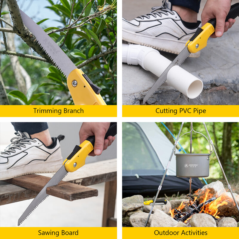 ASOYOGA – ensemble de scie pliante, outils à main de coupe pour brousse, bois, PVC, contreplaqué, Camping, sac à dos, équipement de survie Portable