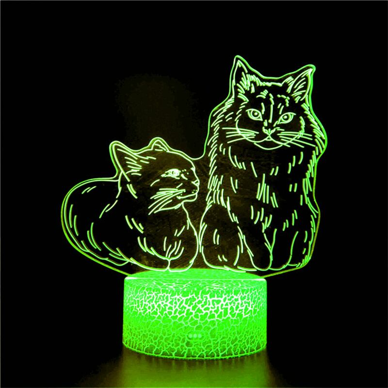 الكرتون القط kawaii لطيف جميع أضواء قبالة ثلاثية الأبعاد إضاءة ليد ليلية USB اللمس التحكم عن بعد مِصْباح لافا لامبارا الديكور هدايا للأطفال