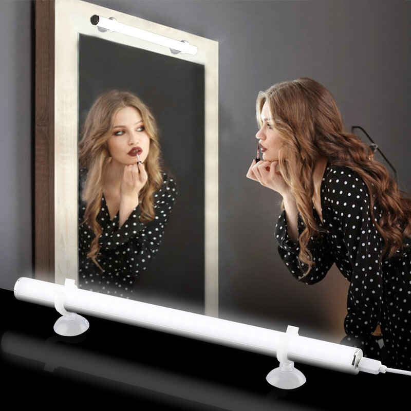 30cm super brilhante led luz espelho interruptor de toque recarregável vaidade maquiagem espelho espelho barra frente lâmpada