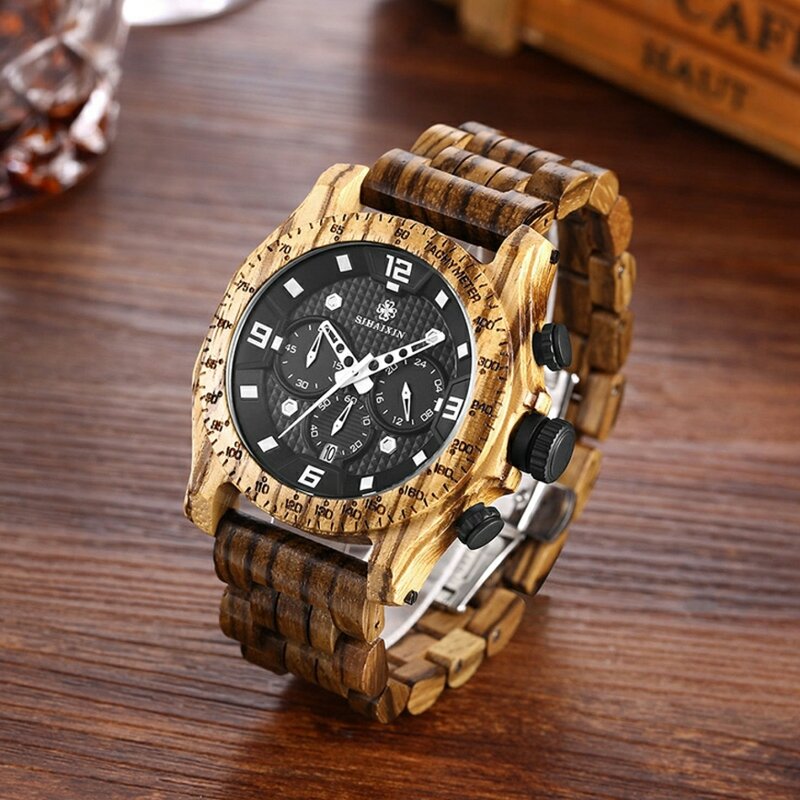 Drewno mężczyźni zegarki 2019 luksusowy gatunku projektanta wojskowy wodoodporny zegarek kwarcowy Sport opakowanie ze stali nierdzewnej mężczyzna zegar Dropshipping