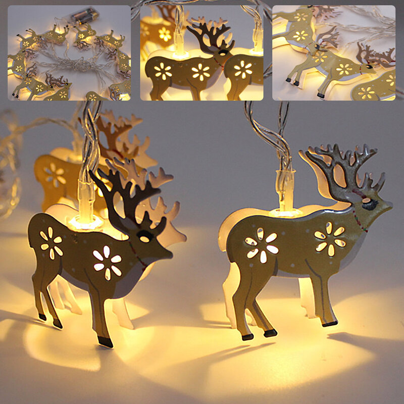 Chrsitmas Decorations 2021 Chrsitmas Snowman Elk Bell Candle Led Light String Festival Party Home Decor Xmas Tree Ornaments