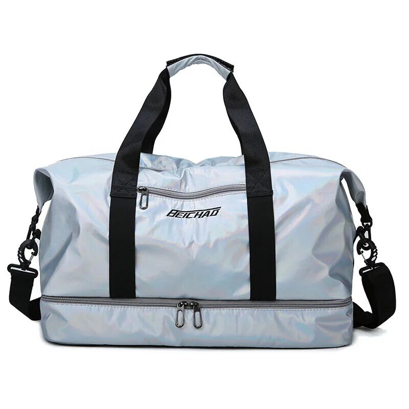 Ginásio bolsa de viagem com compartimento de sapato bolsa de dança duffle tote bolsa de ombro para homens e mulheres mensageiro resistente à água sacos