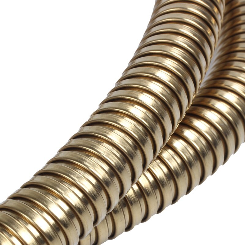 Tubo de chuveiro longo de aço inoxidável, flexível, dourado, 1.5m