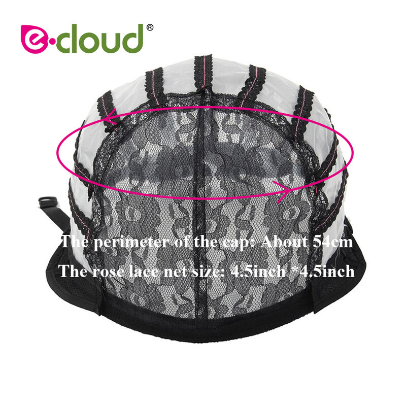 10 개/몫 가발 만들기위한 블랙 스위스 레이스 가발 모자 조절 가능한 스트랩과 Hairnets 커버 PVC 종이 DIY 가발