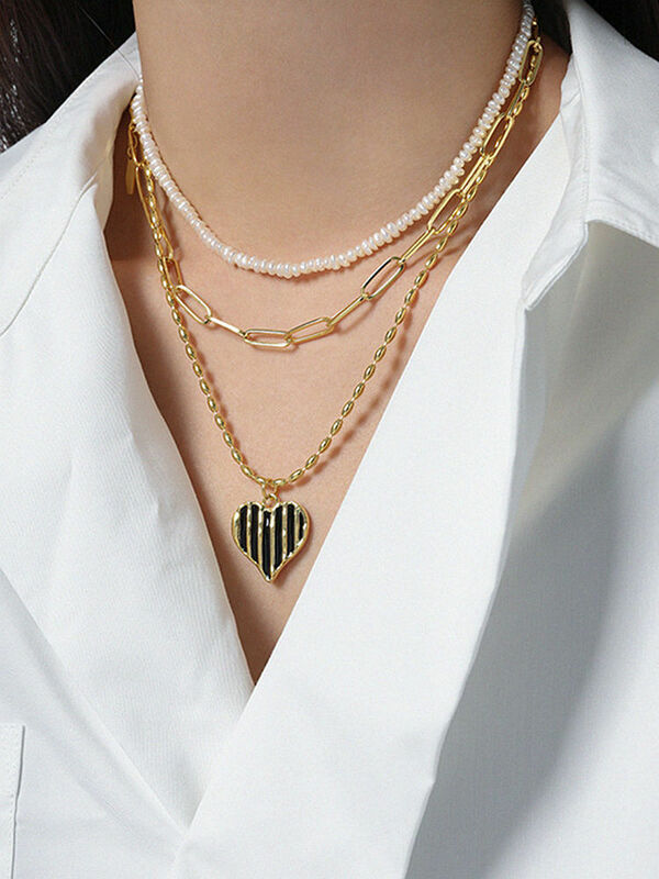 S steel – collier en argent Sterling 925 pour femmes, Design minimaliste, perles de riz, style Boho, cadeau, accessoires, pendentifs de chaîne, bijoux fins