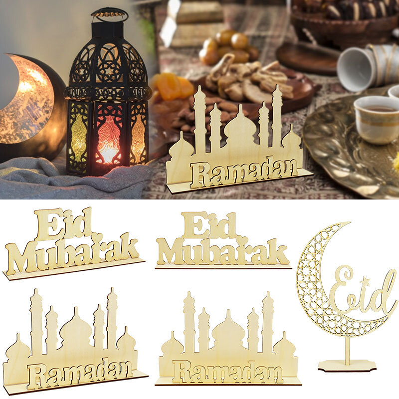 Dekorasi Idul Fitri Dekorasi Plakat Kerajinan Kayu Dekorasi Ramadhan untuk Rumah Perlengkapan Pesta Muslim Islam Dekorasi Idul Fitri Kareme Ramadhan