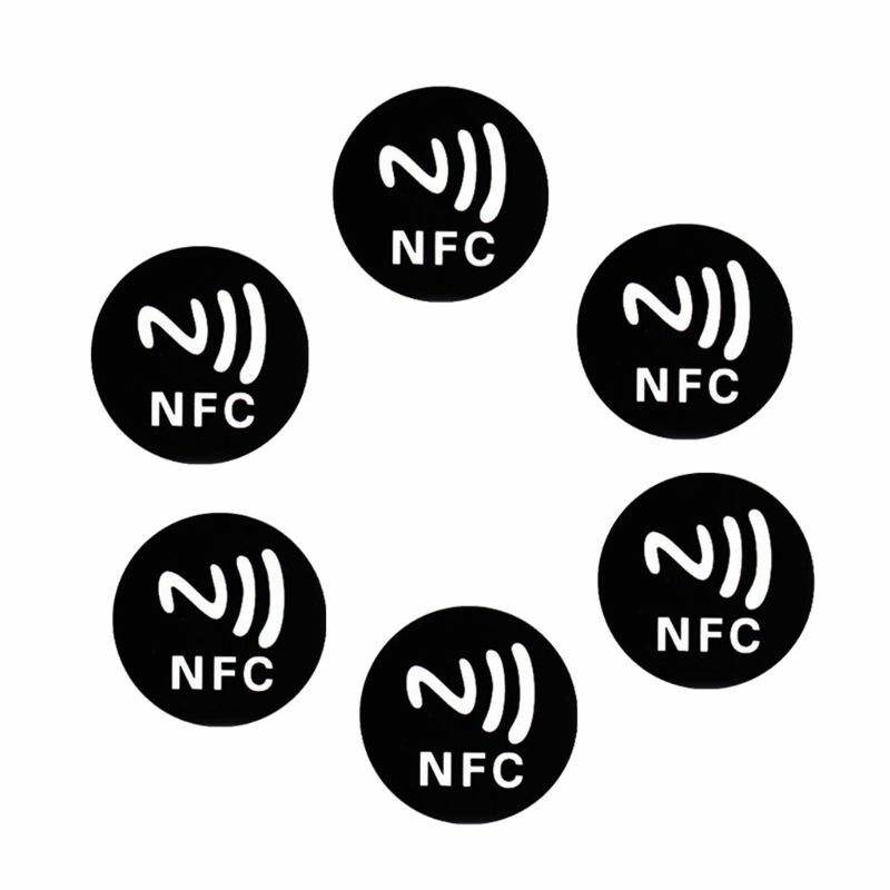 6 قطعة ملصق أسود مضاد للمعدن NFCTags شارات معدنية