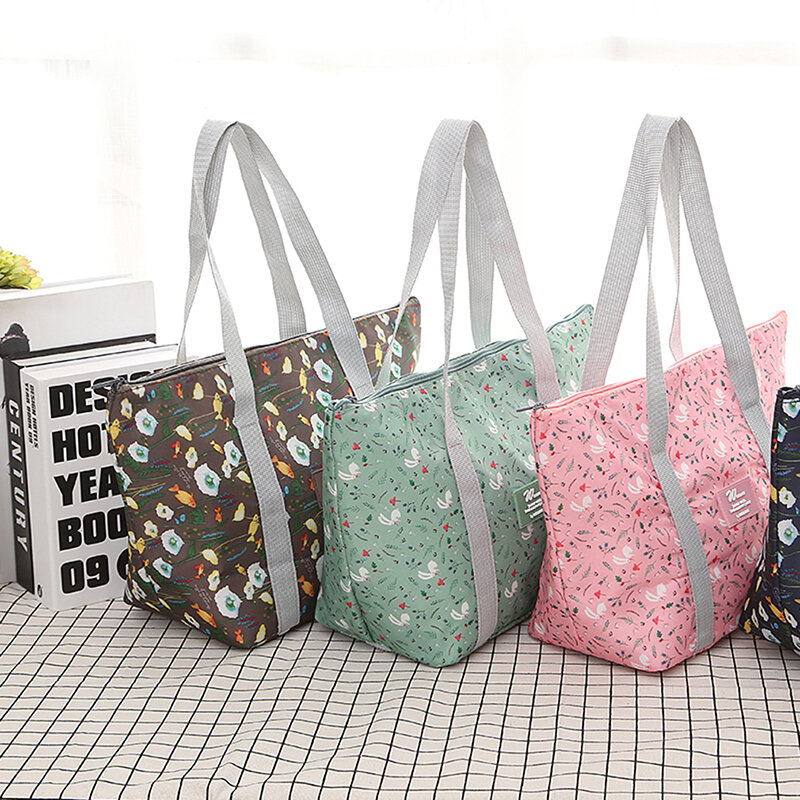 Floral Printing Insulated Bag Thermal Insulated Lunch Bag For Women Girls Portable Carry Tote Cooler Lunch Box