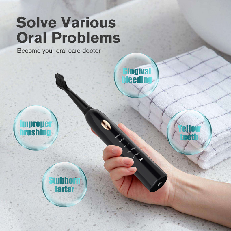 2021 New electric toothbrush adult rechargeable waterproof automatic sonic whitening student couple set electric toothbrush