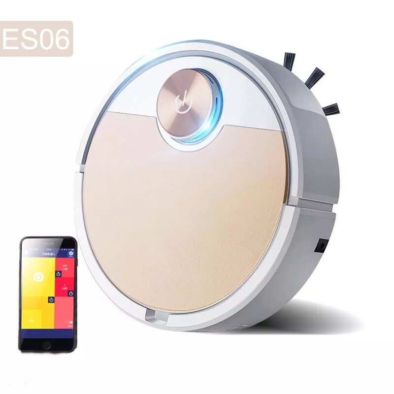 ES06-Robot aspirador inteligente fpr para el hogar, aspiradora con Control remoto por aplicación, eliminación automática de polvo, barredora de limpieza, para teléfono móvil