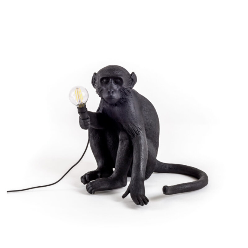 Nova arte macaco candeeiro de mesa iluminação lustre loft corda cânhamo lustre bar café lâmpada especial