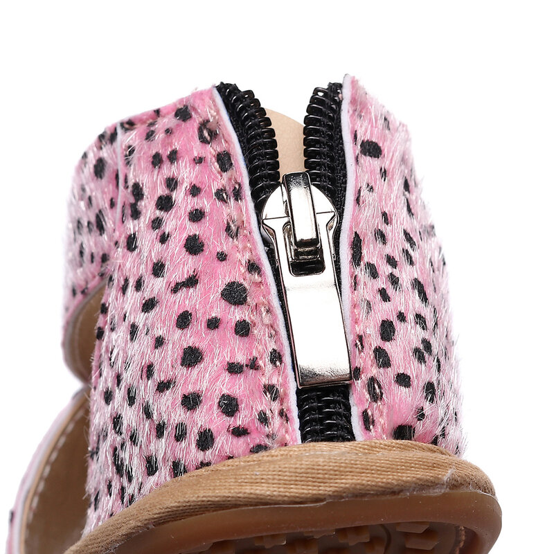 Sandalias de goma antideslizantes con estampado de leopardo para bebé, zapatos de cuna con tiras cruzadas, zapatillas de suela blanda, zapatos de 0 a 12M, Unisex, verano, 2020