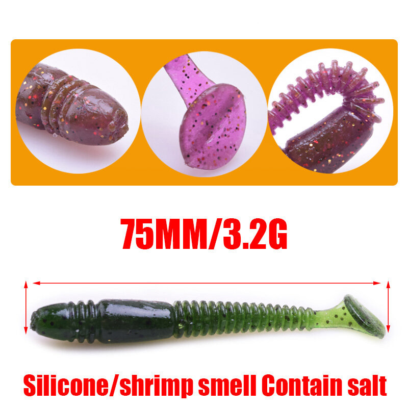 150 g de pescado cebo policromática suave cebo Conjunto Bionic suave gusanos de errores falso cebo amarillo 