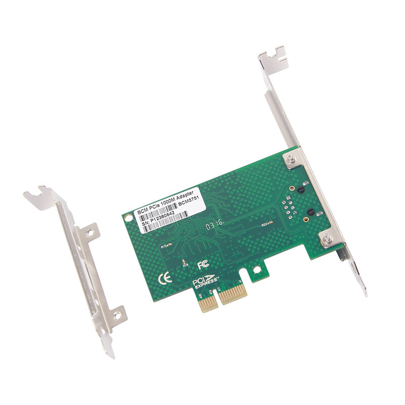 Broadcom BCM5751 PCI-E, adaptador de red Gigabit Ethernet, 1 puerto de RJ-45