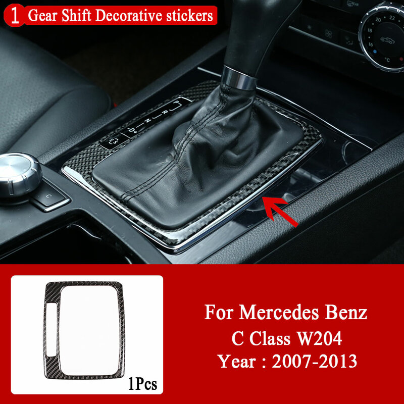 Al estilo de fibra para Mercedes-Benz Clase C W204 2007-2013 Panel de Control Central de la moldura de cubierta de marco de la etiqueta engomada