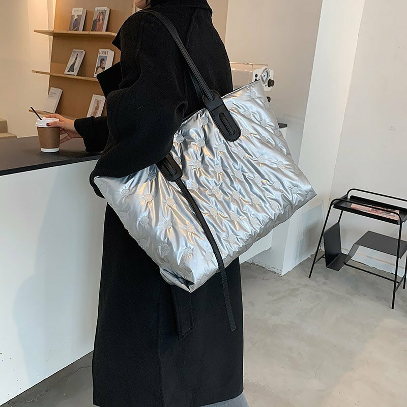 Borsa a tracolla in cotone da donna di moda borsa a tracolla da donna borsa a mano grande 2021 nuova borsa a tracolla invernale borsa a spalla di grande capacità