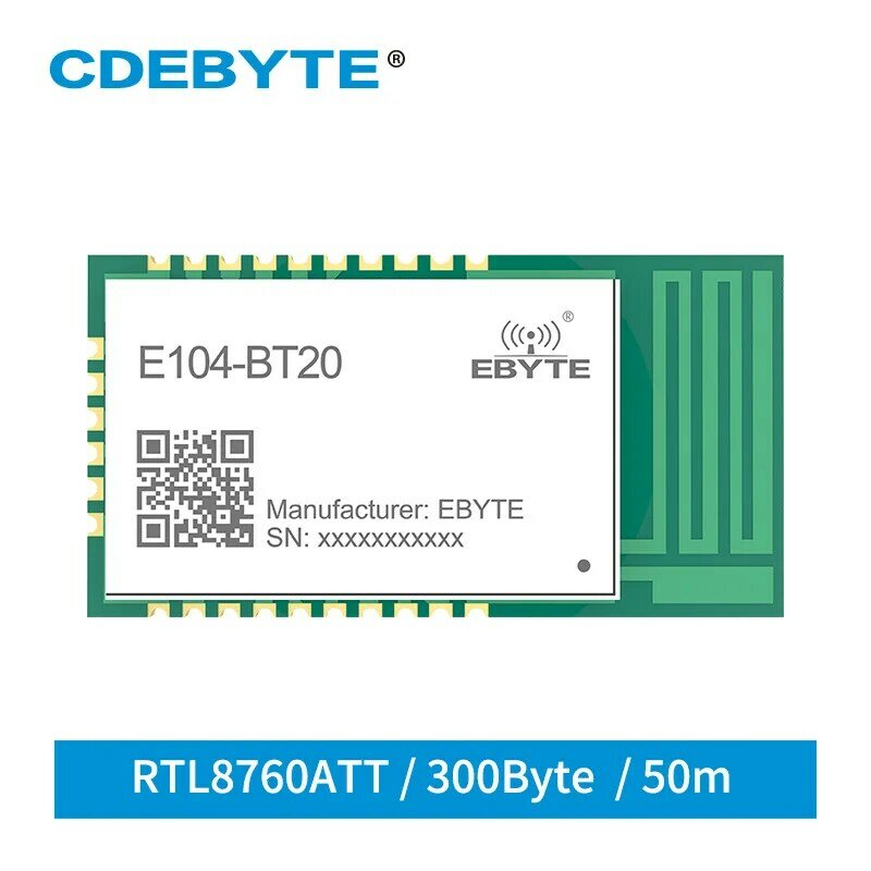 RTL8760ATT Bluetooth EDR2.1 puerto serie IoT módulo transceptor de E104-BT20 en el comando Antena de PCB SMD UART 2,4 GHz