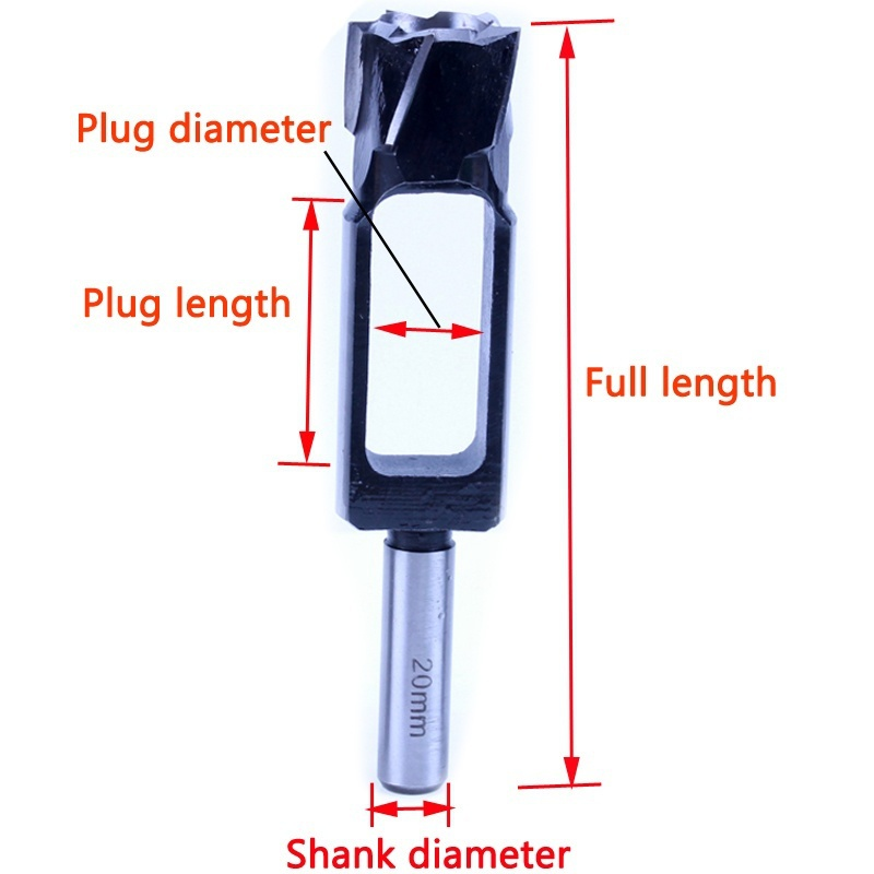 15/20mm Woodworking Drill Bit Tapered Snug Plug Cutter High Speed Steel Round Bar Cutter Round Wood Tenon Drill Head Set