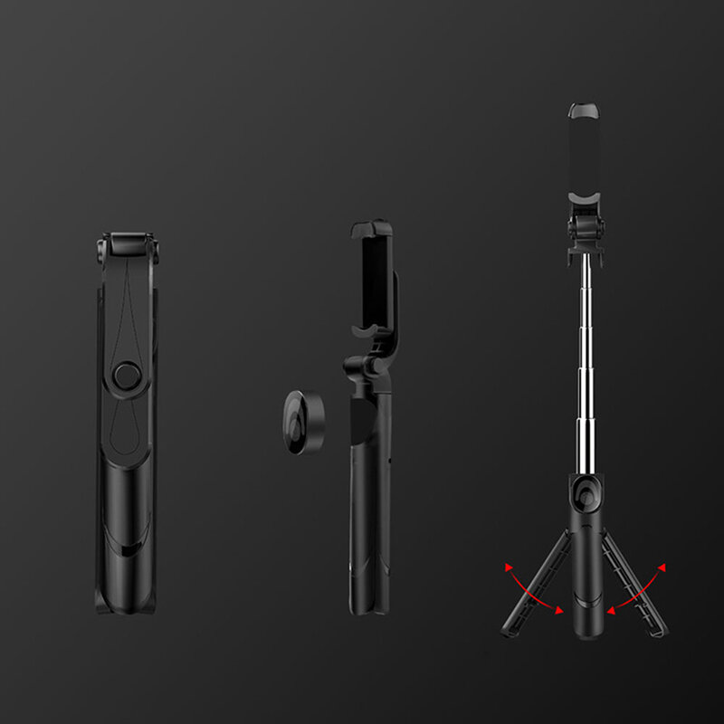 3 in 1三脚自撮り棒,拡張可能な一脚,Bluetoothリモコン,スマートフォンの自撮り棒