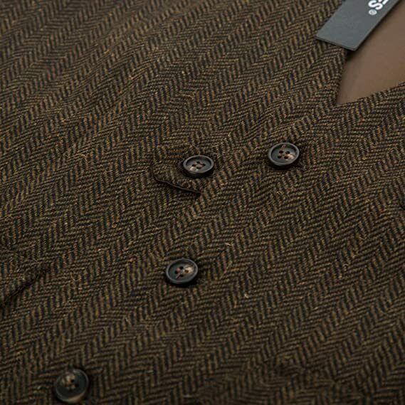 Gilet da uomo in tweed di lana HSLS stile casual 