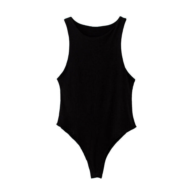 Shemujersky Vrouwen Mouwloos Bodysuit O-hals Slanke Elastische Body 2019 Overalls Jumpsuit