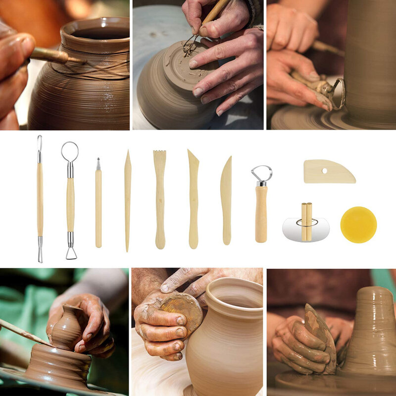 11-43 peças de cera de alisamento escultura cerâmica ferramentas de cerâmica kit de escultura de argila esculpir artista avental pano shapers de polímero modelagem