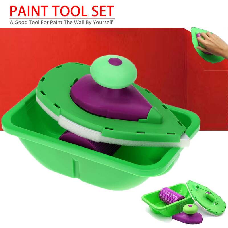 Home Wall Decorate Painting Roller Tray Brush Household Decorative Brush Point Paint DIY Painting Roller Tray Sponge Set Kit