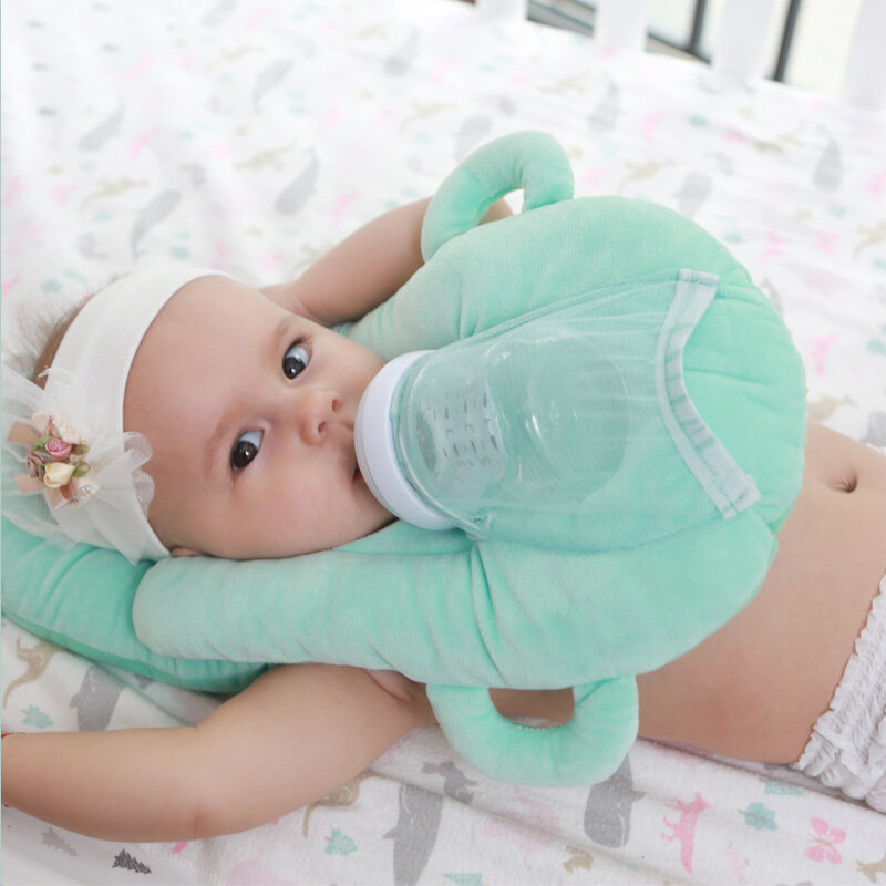 Bantal Perawatan Bayi Bantal Warna Murni Bayi Makan Sendiri Bantal Botol Dapat Dilepas Mendukung Multifungsi Bantalan Pelindung Kepala Bayi