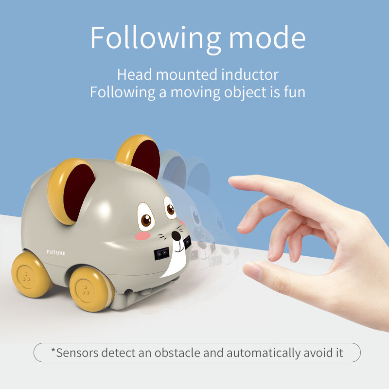 2.4g induzione segui RC auto Cartoon Mouse gufo bambola animale giocattoli per bambini musica leggera regali di festa interattivi giocattoli divertenti per bambini