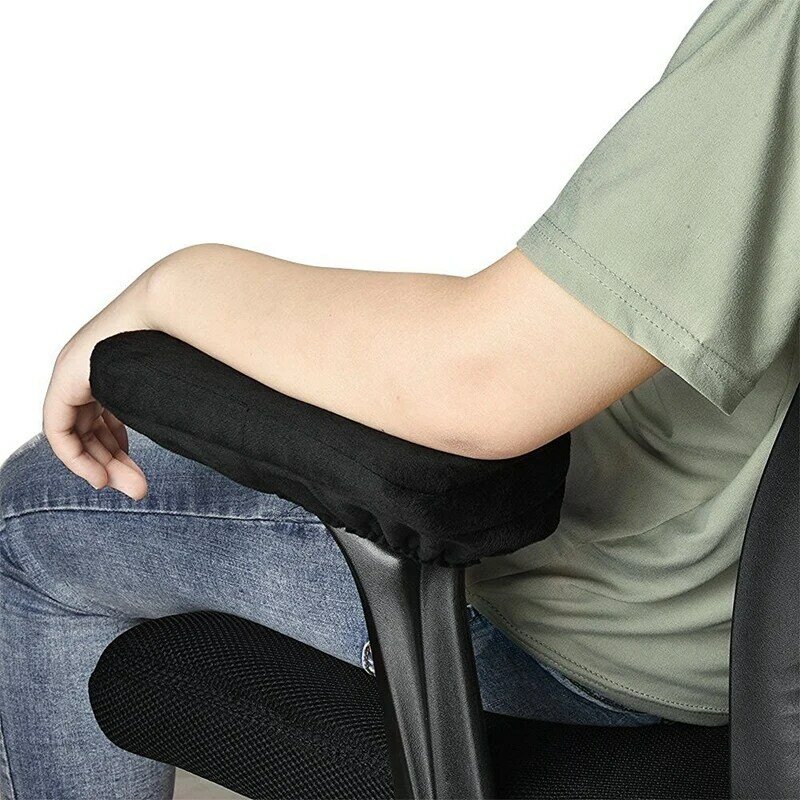 2Pcs Chair Armrest Pads Ultra-Soft Memory Foam Elbow Pillow Support Universal Fit For Home Or Office Chair For Elbow Relief