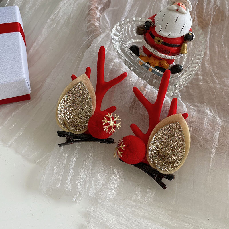 Um par de bonito natal antlers hairpins grampos de cabelo acessórios para o cabelo das crianças da menina do bebê crianças da criança