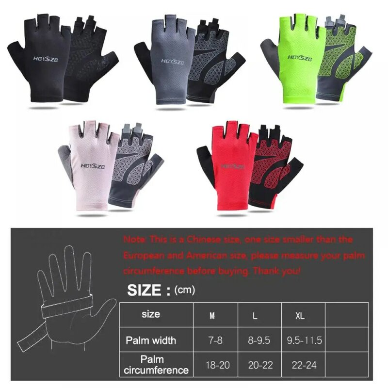 Women Gloves Summer Half Finger Gloves Men Fishing Breathable Silicone Anti-Slip Sports Gloves Male Women Fitness Mittens Luva