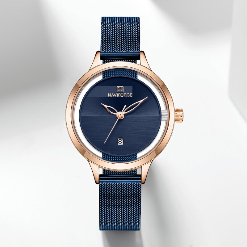 Naviforce Vrouwen Horloge Top Brand Luxe Dames Mode Eenvoudige Rvs Quartz Horloges Vrouwelijke Waterdichte Datum Horloge