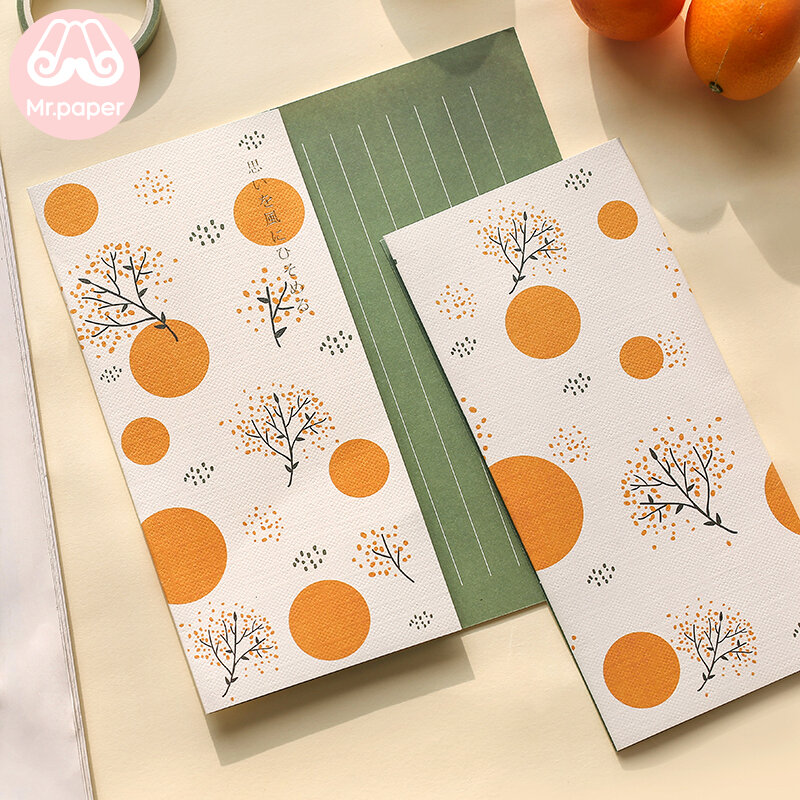 Mr Paper 4 unids/lote, 6 diseños en sobres de flores que faltan tiempo con el amor, con papel de carta, sobres de regalo estilo chino con grulla flor