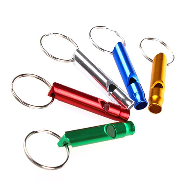 โลหะมัลติฟังก์ชั่กลางแจ้งนกหวีดจี้ Keychain พวงกุญแจสำหรับ Outdoor Survival ฉุกเฉิน Mini ขนาด Whistles ของขวัญทีม