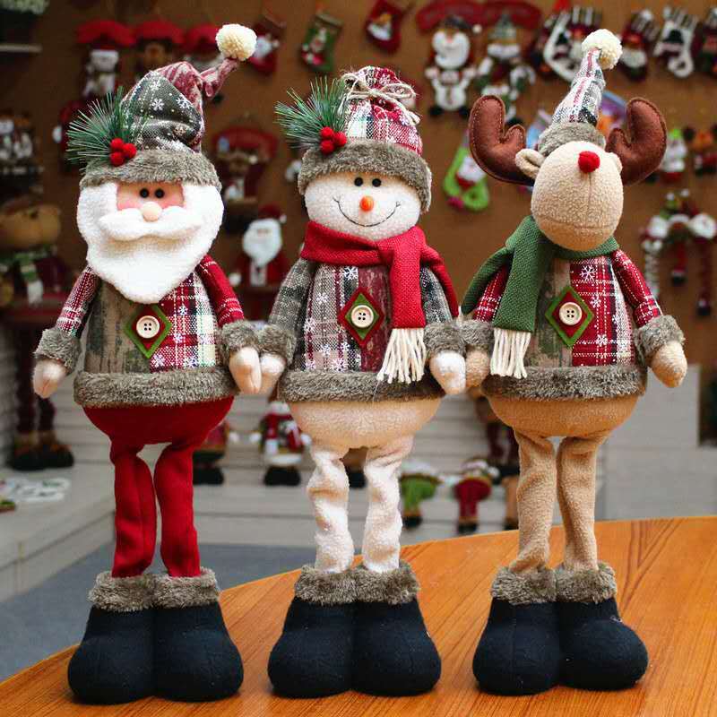 2022 Christmas Decorations Christmas Dolls Christmas Tree Decorations Innovative Elk Santa Snowman Decoration Kids New Year Gift